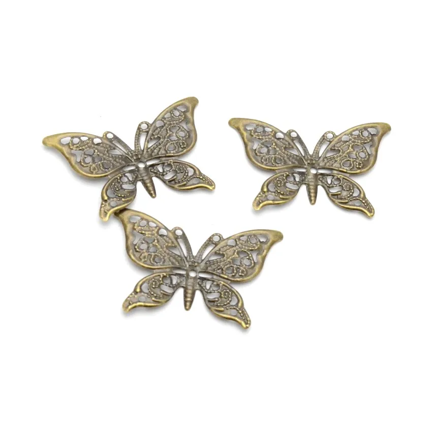 10 шт. ажурные бабочки застежки Металлические ремесла подарочные украшения DIY 39x26