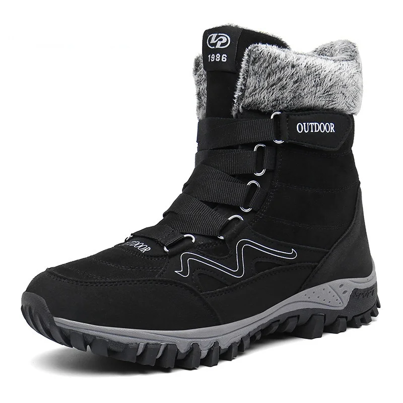 

Men's Fur Warm Snow Boots Casual Work Shoes Military Sports Shoes Plus Velvet Warm Rubber Ankle Boots Men Boots Fashion Casual
