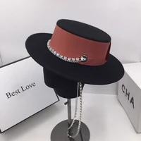 fedora about the spring and autumn period and the new wool hat light british luxury fashion chain french elegant aristocratic
