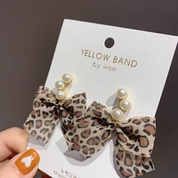 2020 new trendy womens earrings leopard print bowknot drop earrings for women accessories brides wedding jewelry wholesale