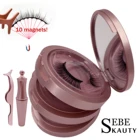 Набор Магнитных ресниц с 10 магнитами, усовершенствованные полные полоски, 123 пар, синтетические натуральные накладные драматические густые ресницы, инструменты для макияжа