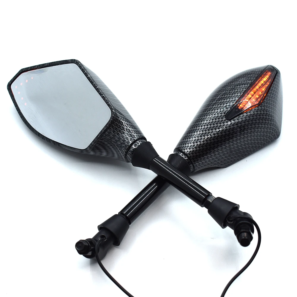 

Universal Motorcycle mirrors LED Turn Signals Rearview Mirrors For Kawasaki Ninja 300R 300 EX300 250 250R EX250 500R ER6F ER-6N