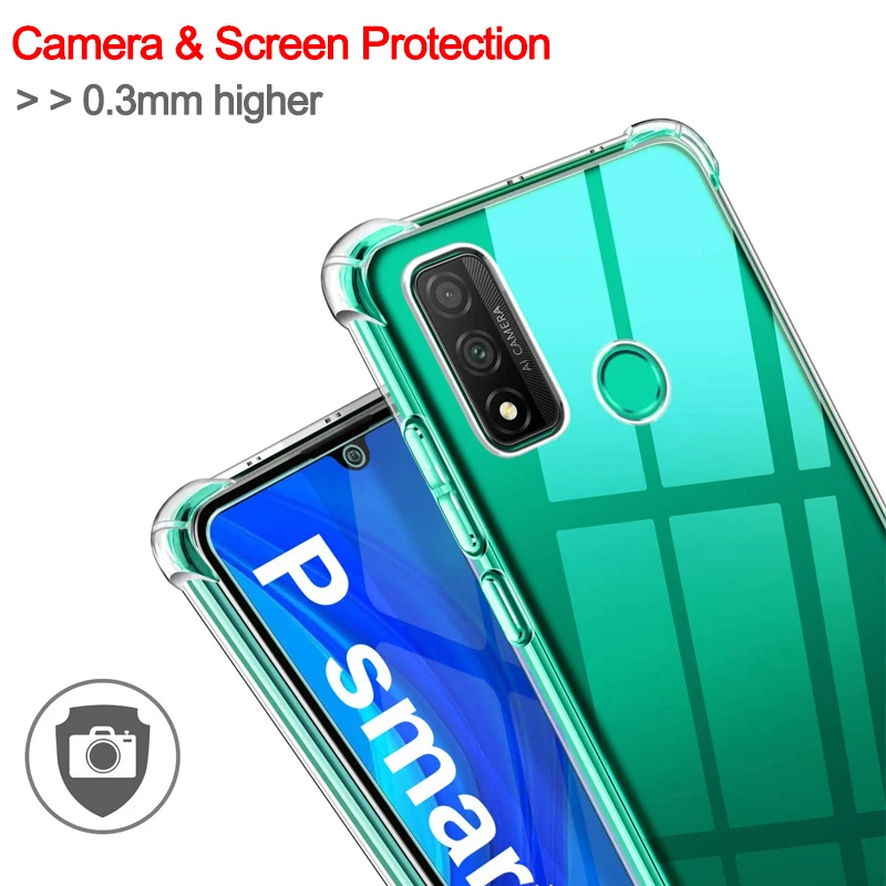 case for p smart 2021 soft clear anti-shock phone cover p smart 2021 glass  psmart 2019 cases p smart 2020 huawei-p-smart-2021
