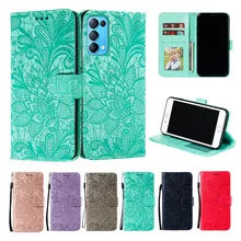 Wallet Phone Case for OPPO Reno 4 5 Pro Find X3 Lite Realme C11 Flip Leather Cover Bracket Card Slot Shockproof Lanyard Fundas