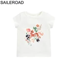 Хлопковая футболка для девочек, с коротким рукавом и единорогом