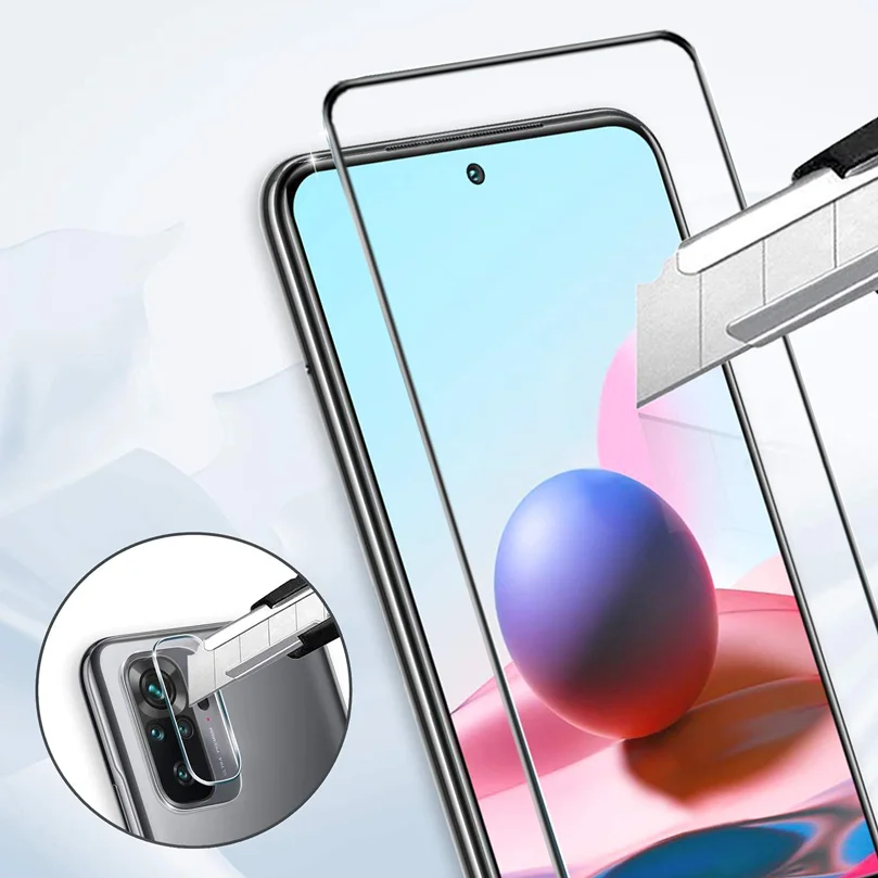 

Reinforced Shockproof Cover for Redmi-Note-10S Transparent Case+Protective Glass Xiaomi Redmi Note10 Pro 5G Note 10 S Case Glass