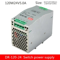 120w rail type switching power supply 24v card din rail dr 60 24v2 5a220 to 24v12v5v dc transformer regulator foot power