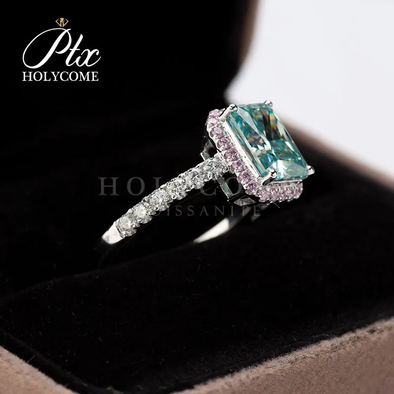 Белое золото 14 карат голубого цвета с бесплатной доставкой Муассанит Главный