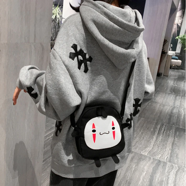 

Cute cartoon No Face Man canvas small bag female 2020 new fashion student cute girl one-shoulder messenger bag