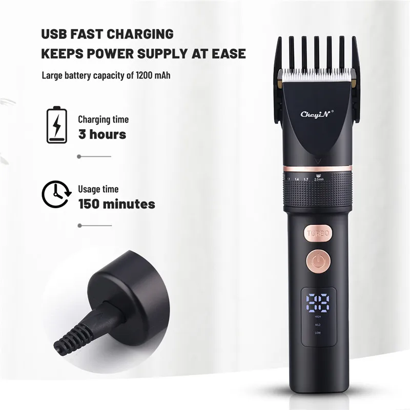 CkeyiN Usb Перезаряжаемый Триммер Парикмахерская Машинка для стрижки мужчин