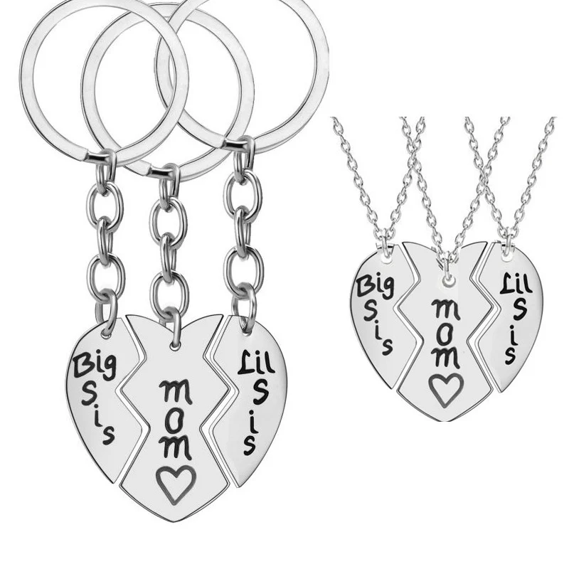 

1/3 шт./компл. из нержавеющей стали в стиле ретро Луна Любовь подвеска в форме сердца мама медальон подвеска брелок ожерелье, прекрасный подар...