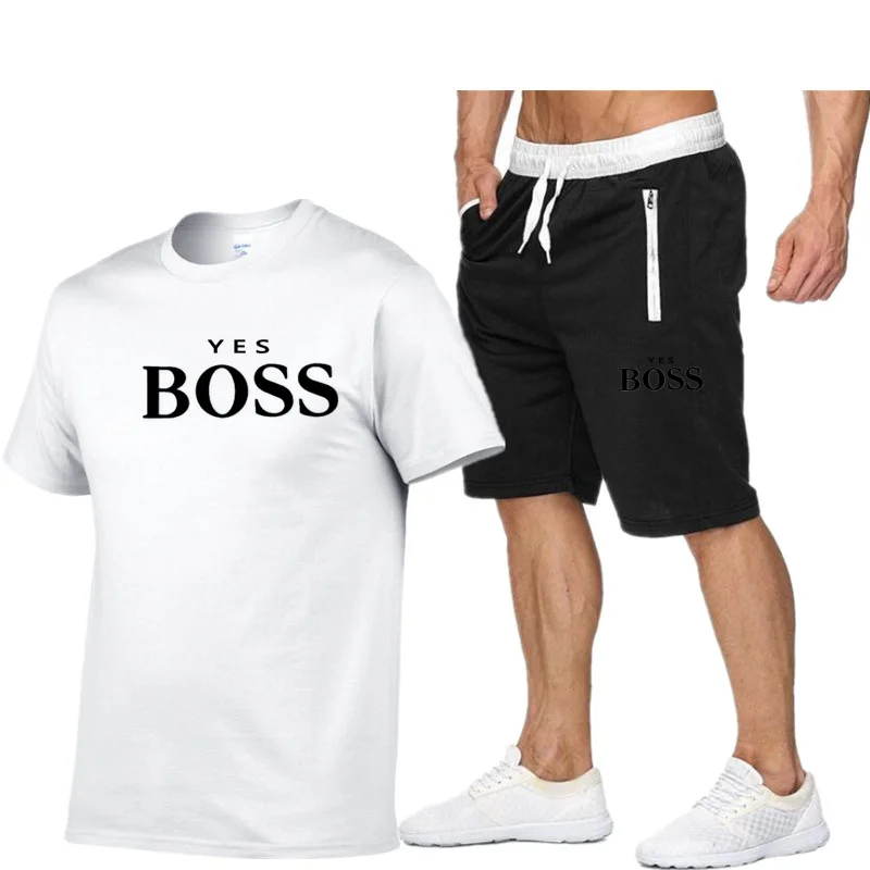 

NewFashion printing Men's sportswear Tracksuit Men Two Pieces Set Shorts + T Shirt Male joggering running Sportsuit clothes