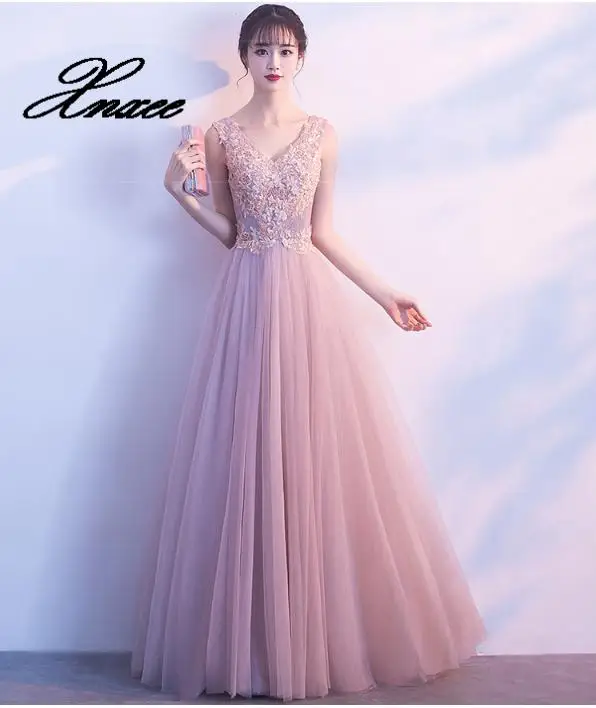 

Xnxee new elegant V-neck long elegant dress Vestidos