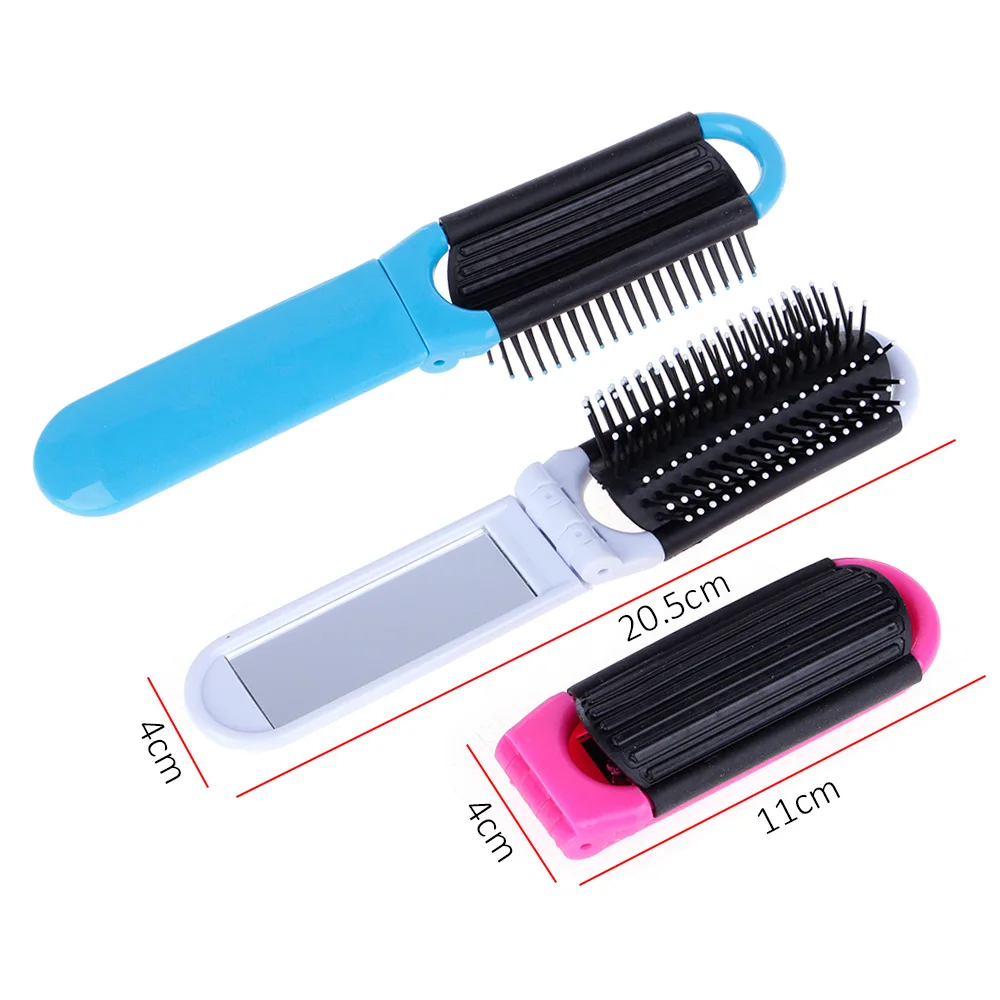 Складная Щетка для волос с зеркалом компактный сумок и кошельков карманный