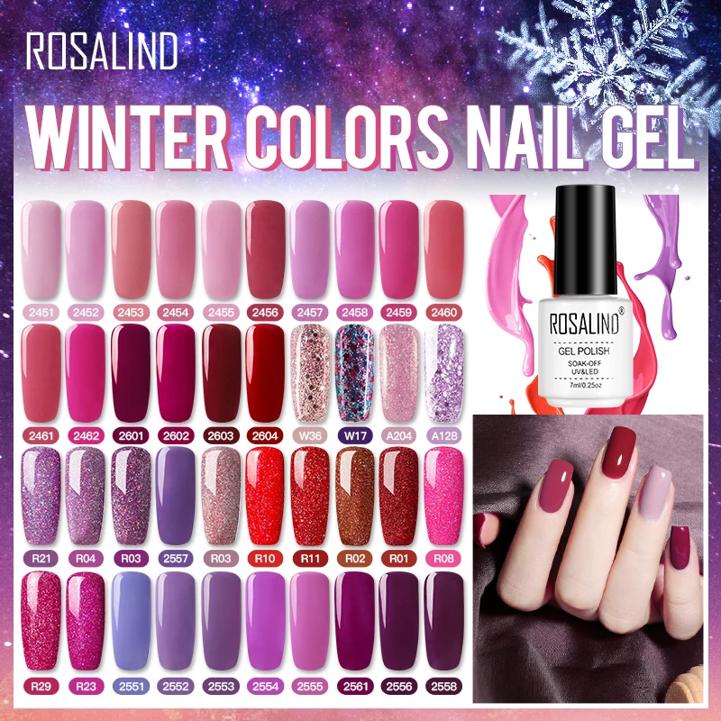 Гель лаки ROSALIND для ногтей гибридные Лаки УФ светодиодный маникюрный