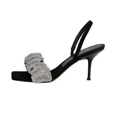 

High Women's Aw King Heel year Spring and Summer style Internet celebrity fairy style thick and thin square head water drill san