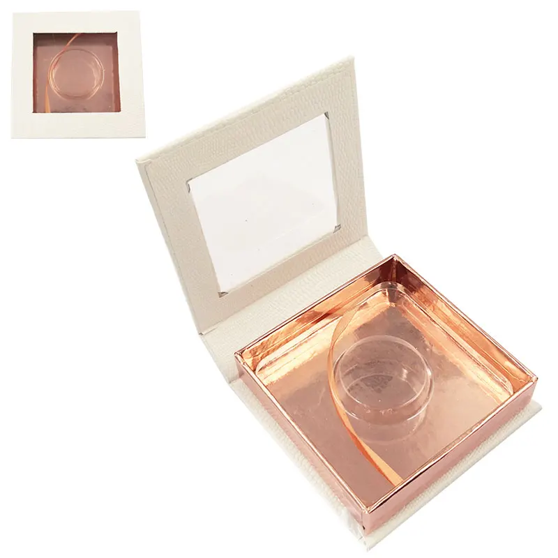 

Lash White rose gold Boxes Packaging custom Eyelash Packaging Box With Logo Private Name Faux Cils 25mm Mink Lashes Package Case