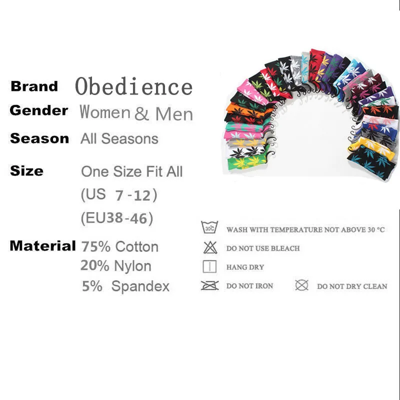 2019 новые модные парные носки уличные хип хоп женские конопляные спортивные