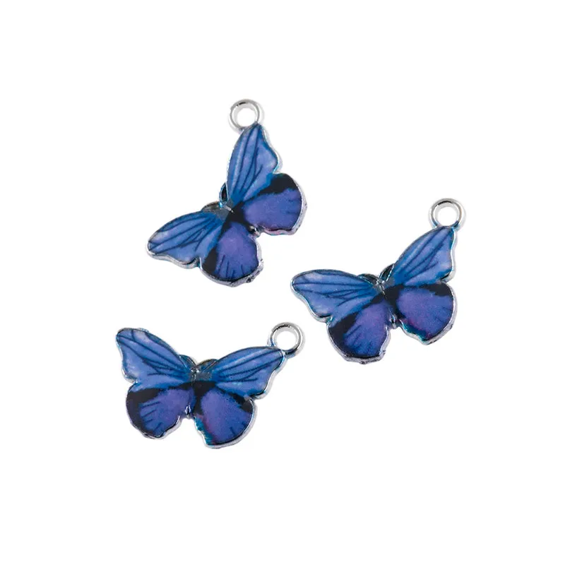 10 шт подвески бабочки Красочные эмаль Бабочка Шарм маленькие животные находки