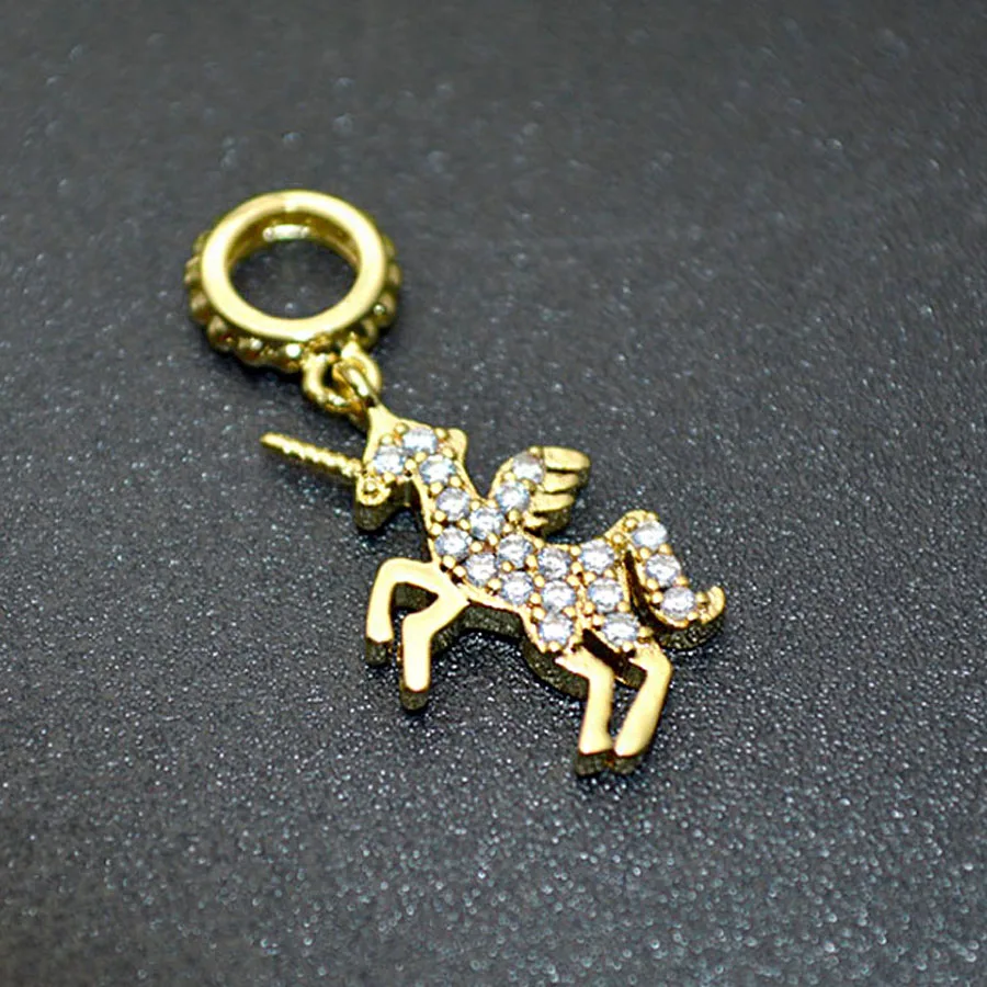 

Gold Plating Rhinestone Crystal Setting Pegasus Unicorn Flying Horse Animal Charms For Bracelet Making Findings 20pc/lot