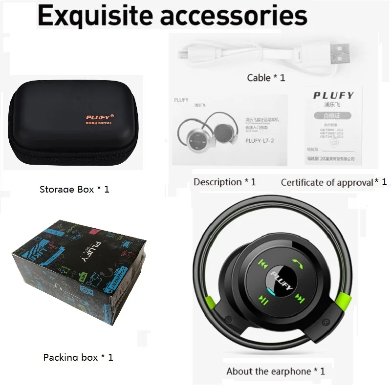 PLUFY беспроводные bluetooth-наушники с защитой от пота, Hi-Fi стерео спортивные наушники для бега, бега, работы и вождения