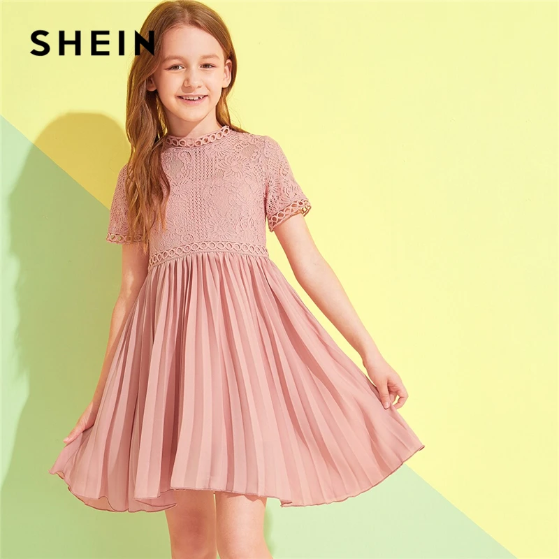 SHEIN Kiddie/красное платье в горошек с рюшами и открытыми плечами для девочек г. летнее расклешенное платье до колена с короткими рукавами для отдыха в стиле бохо