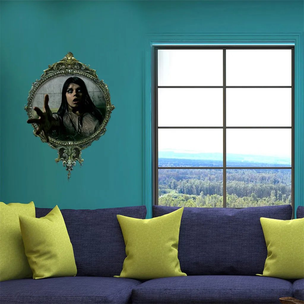 Ужасные кровопролитные женские настенные наклейки с рисунком для Хэллоуина