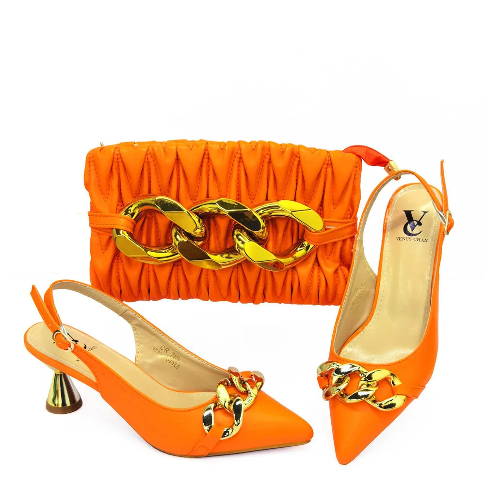 

Pointed High Quality PU Leather Shoes And Bags Set African Design Matching Shoes And Bag Set Italian For Wedding Party
