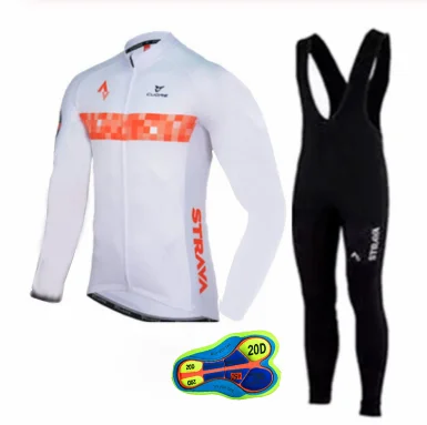 Long sleeve Suit 2 STRAVA осень с длинным рукавом Велоспорт Джерси костюм ropa ciclismo велосипедный костюм горный велосипед Джерси форма 20D - Цвет: Long sleeve Suit 2