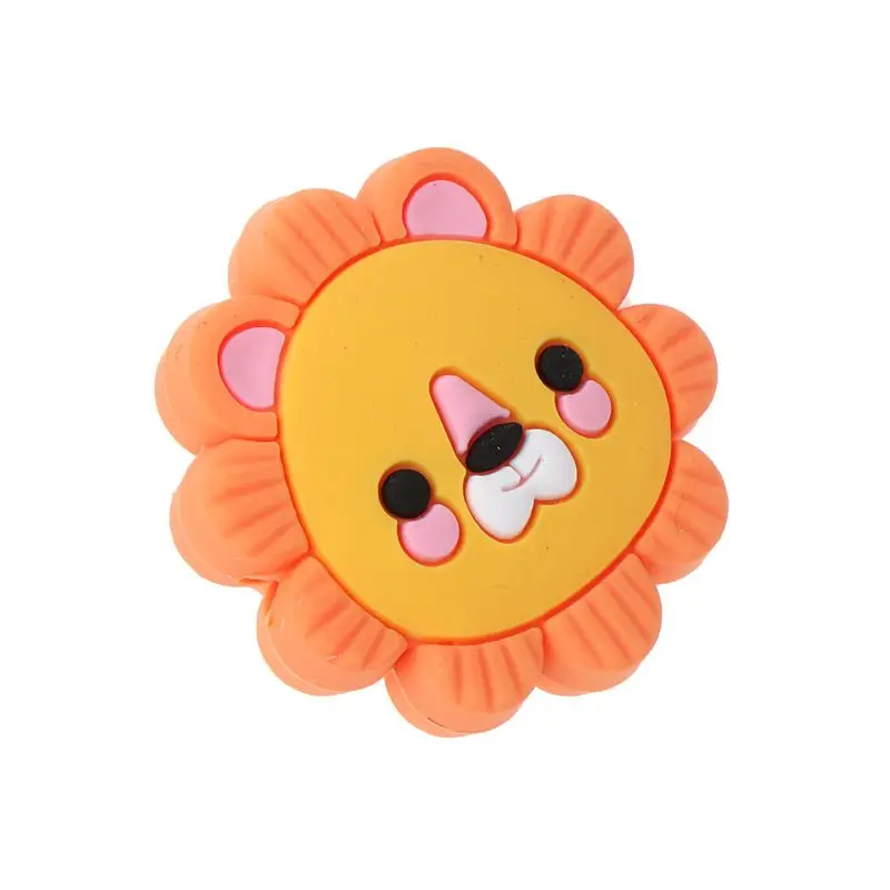 

5PCS Silicone Beads Teething Mini Lion Food Grade Silicone Toy Teething Nursing Chewing DIY Shower Gift Baby Teether 97BE