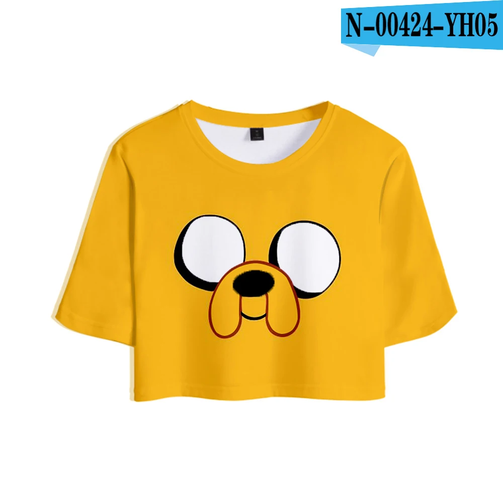 picture color Adventure Time Print Midriff-baring футболка сексуальная женская модная популярная Повседневная футболка Harajuku короткий рукав горячая распродажа - Цвет: picture color