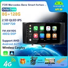 Автомагнитола на Android 10 для Mercedes Benz Smart fortwo 2006-2015, мультимедийный видеоплеер с GPS-навигацией, 2 din, 2 ГБ + 32 ГБ, без dvd, 2DIN