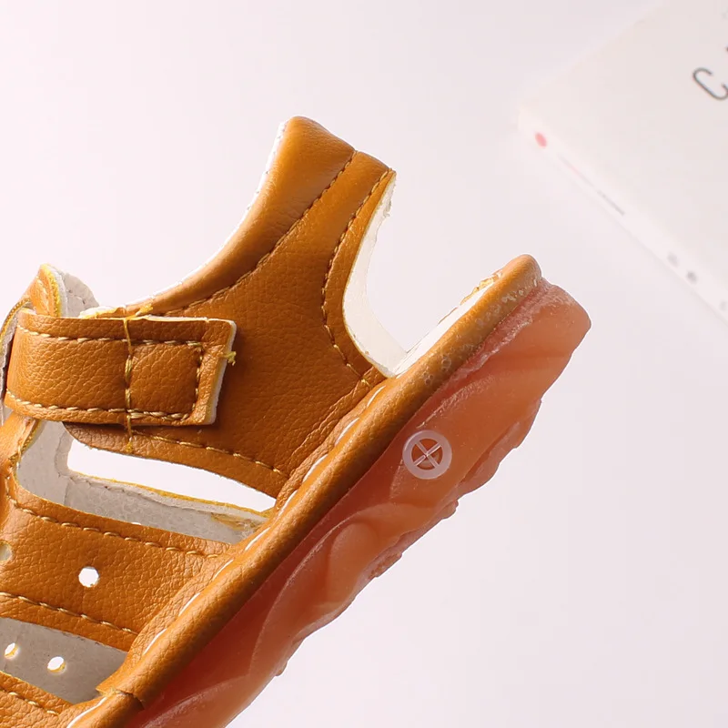 Insole 11.5-13.5cm New Summer Sandals Cute Cartoon Crib Shoes for Baby Girl with Sound |