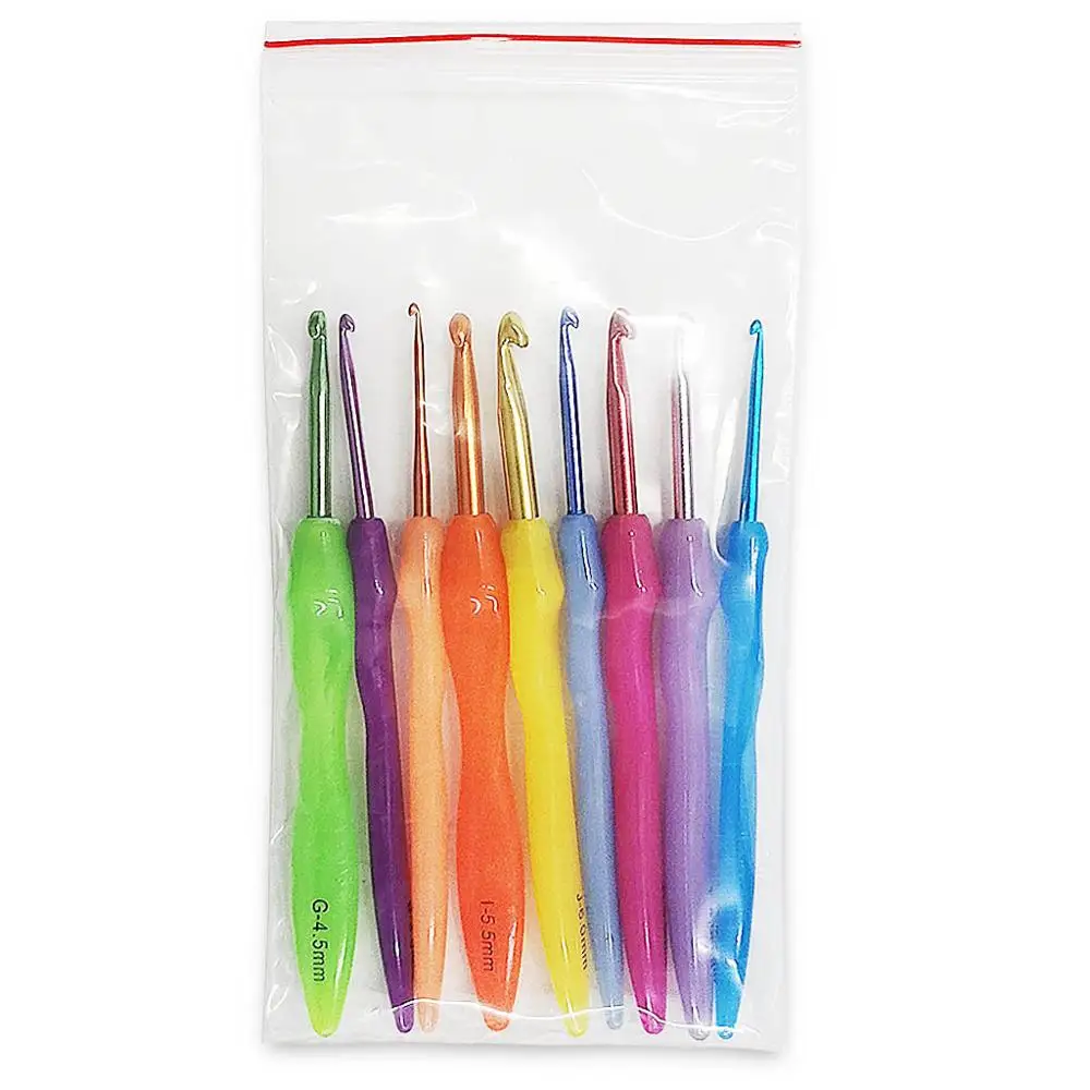 Инструменты и аксессуары для вязания крючком Цветные Алюминиевые крючки набор