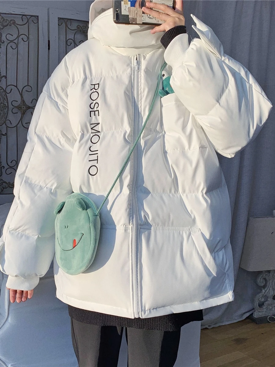 Winter Frog Parkas Cartoon Cosplay Fashion Men Loose Down Coat Jacket