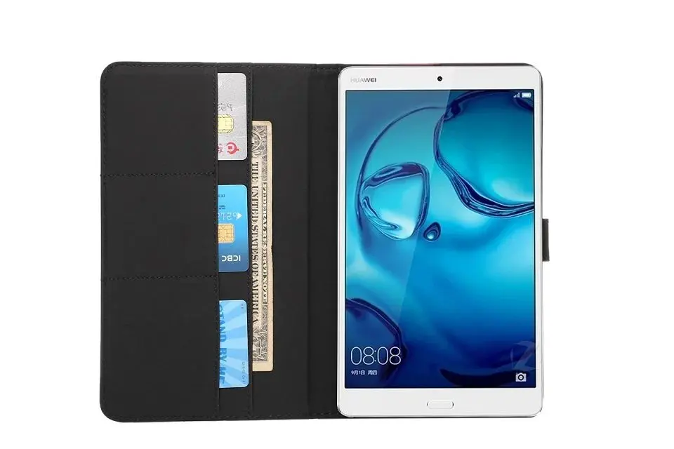 Роскошный кожаный чехол-кошелек с отверстием для карт Huawei MediaPad M3 8 4 BTV-W09 чехол