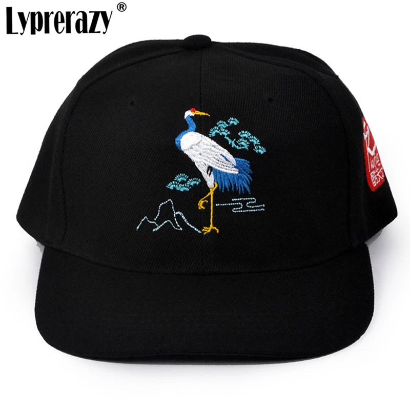

Lyprerazy Chinese Style Crane Embroidery Baseball Caps Original Street Outdoor Cap Casual Sun Hat Unisex
