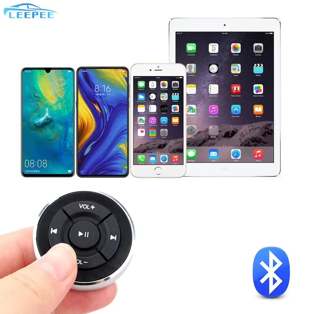 

Bluetooth Wireless Remote Controls Car Steering Wheel For IOS Android Phone Tablet Motorcycle Bike Media Volume Button
