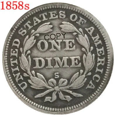 

USA 1858 P,O,S Seated Liberty Dime COPY COINS