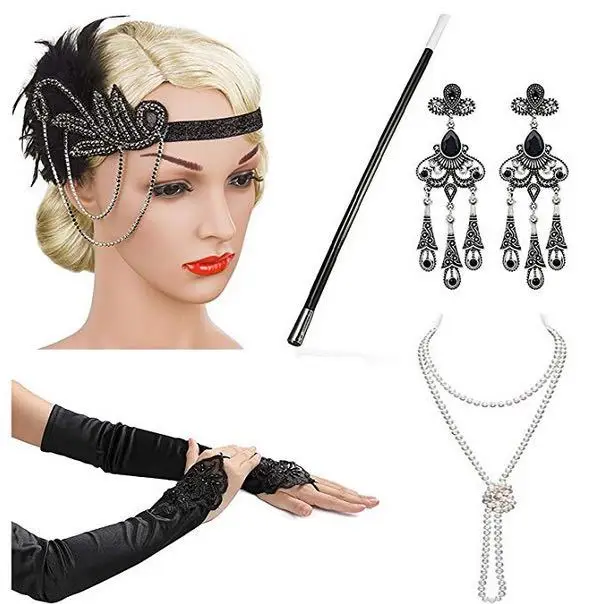 Комплект аксессуаров для платья в стиле ретро GATSBY CHARLESTON |