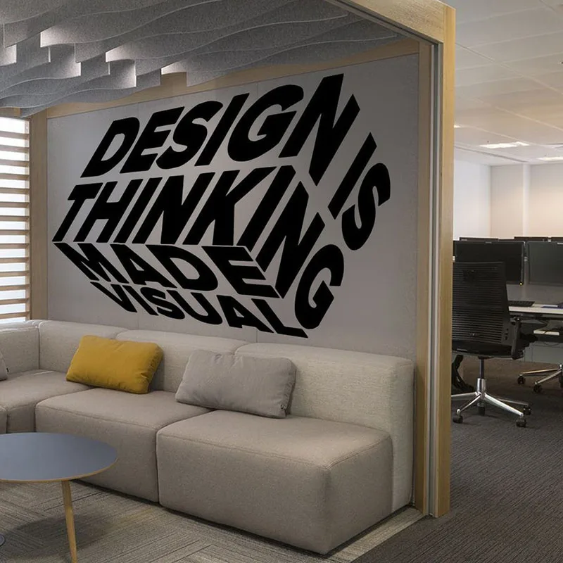 

Наклейка на стену, для офиса, с надписью «думает», квадратная, декоративная, виниловая