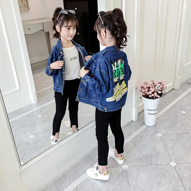 Куртка джинсовая для девочек на возраст 6 8 10 12 лет весна-осень 2019 | Детская одежда