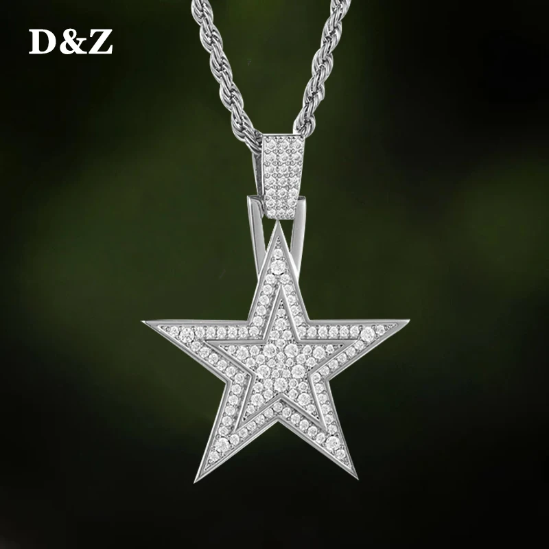 

Подвеска D & Z с изображением ковбоя Далласа, сверкающие кубические циркониевые ожерелья и подвески для мужчин и женщин, ювелирные изделия в ...