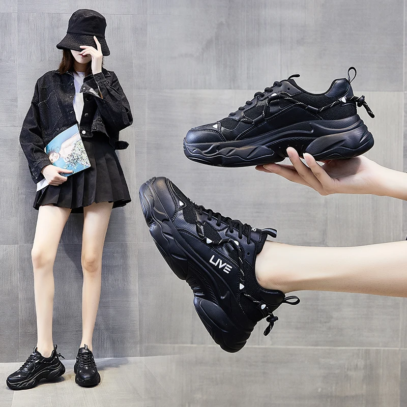 

2020 Hot Summer Women Sneakers Vulcanize Breathable Rainbow Color Fashion Casuals Height Increasing Female Chunky Ladies Shoes