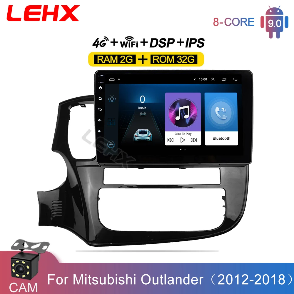 Мультимедийный видеоплеер LEHX 2 Гб + 32 ГБ Android 9 0 4G навигация GPS для Mitsubishi Outlander 3 GF0W GG0W