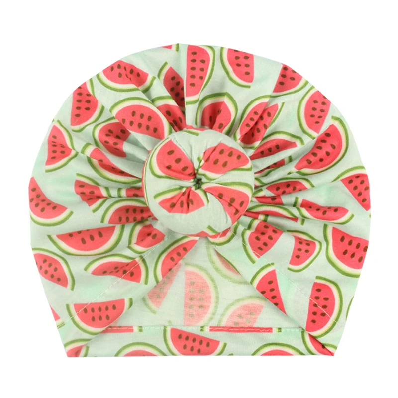 

Kids Caps Twisted Headscarves Bandanas Scarf Headwear Printed Head Wrap Folding Stretch Caps Hair Hats Turban Cotton Beanies