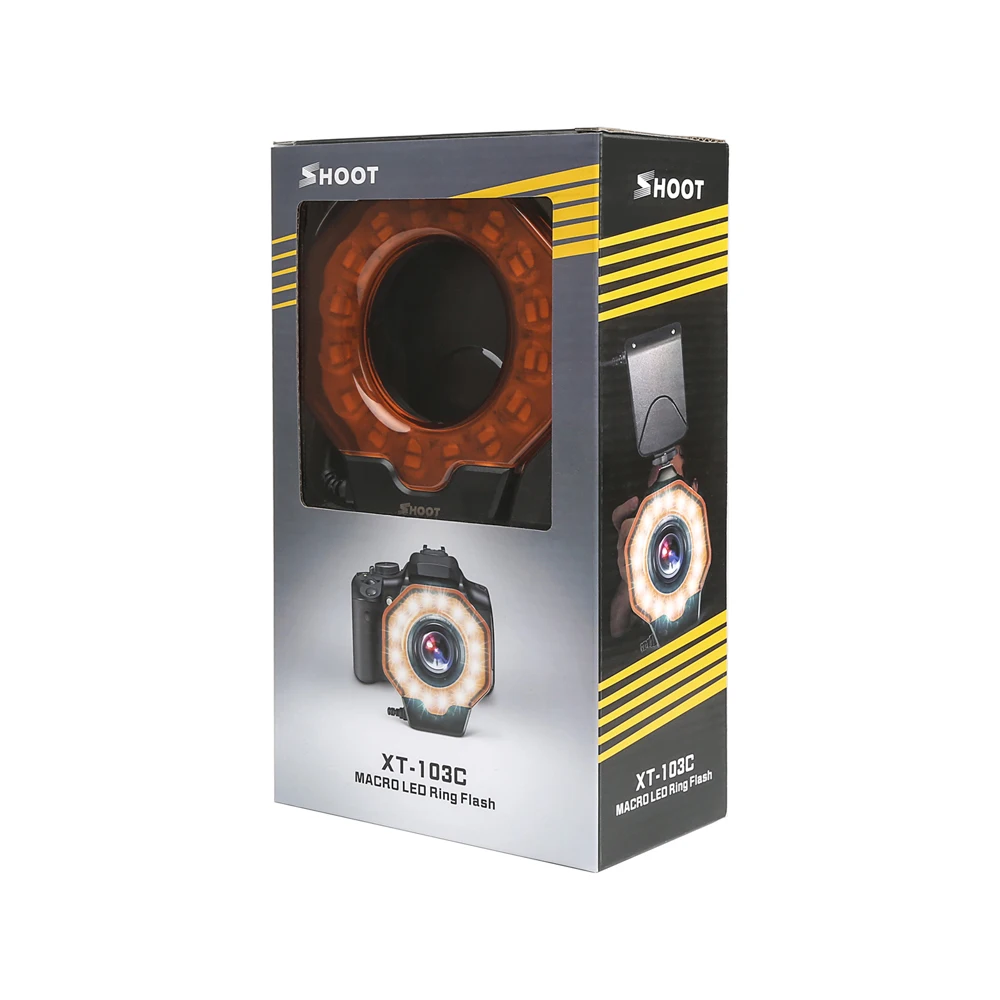 

SHOOT XT-103C Macro LED Ring Flash Light Speedlight Speedlite for Canon 6D 7D Nikon D750 Sony Hotshoe Olympus Panasonic Pentax