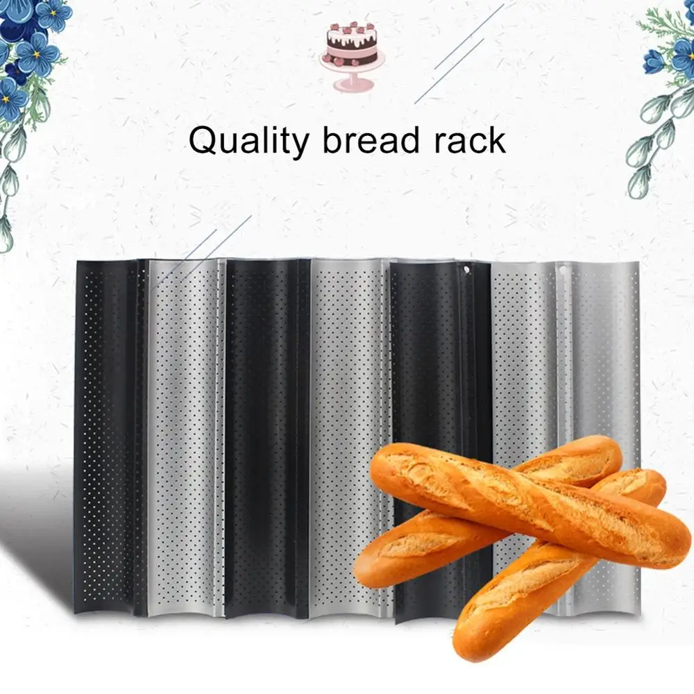 Stainless Steel Baking Tray Perforated French Bread Pan Non Stick 2 3 4 Groove Baguette Mold Cake Form Accessories |