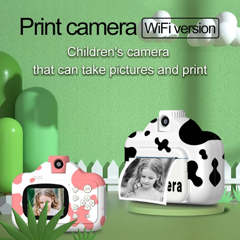 

Instant Print Camera for Kids, Digital WIFI Video Camera with 3 Rolls Print Paper , Toys Gifts for Girls and Boys