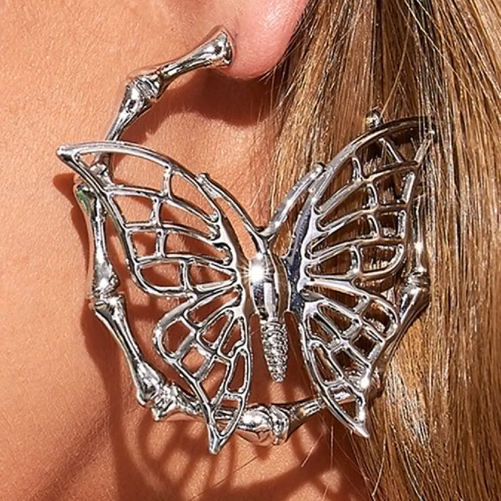 Готические серьги кольца с бабочками для женщин 2020 трендовые винтажные большие